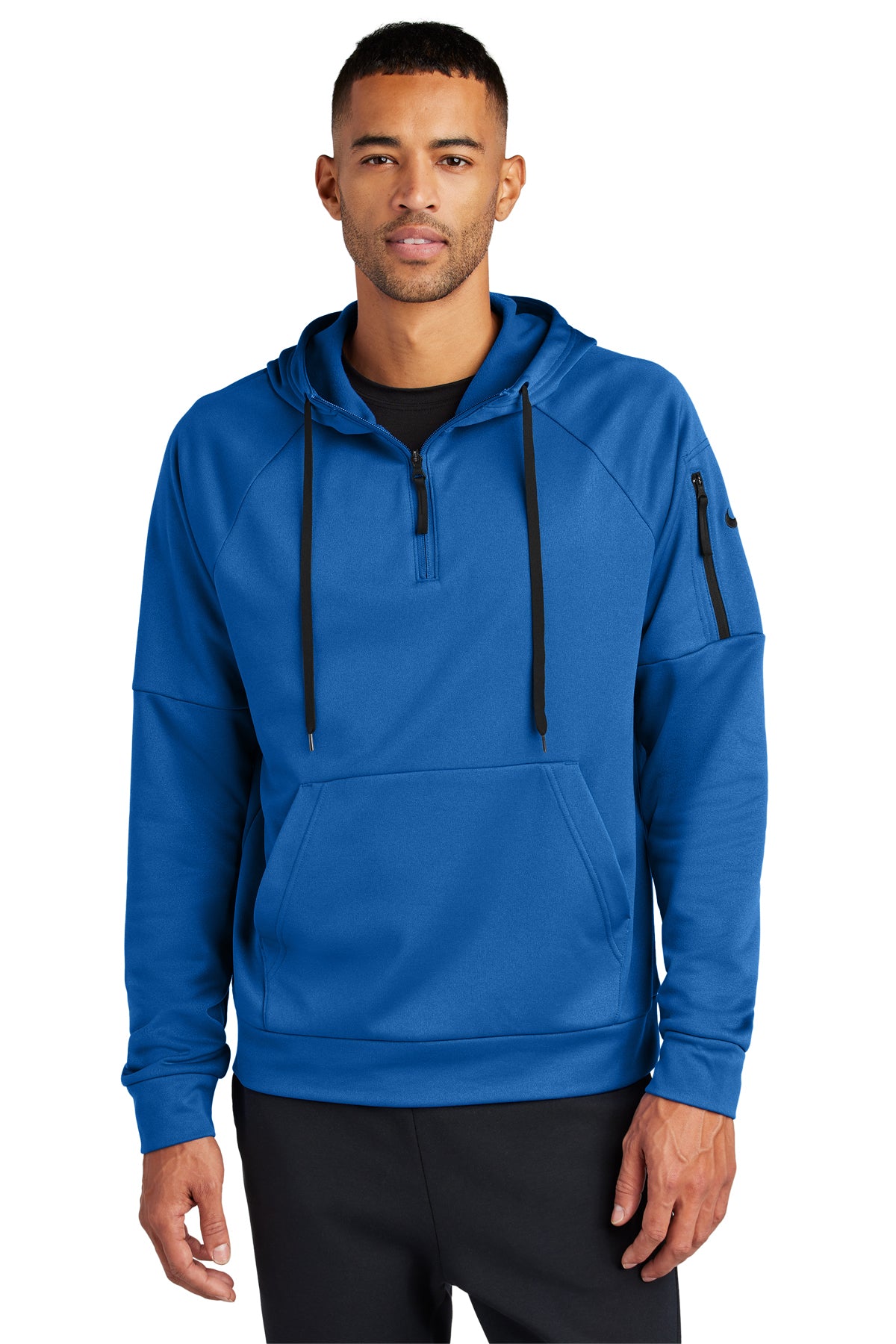 Nike Therma-FIT Pocket 1/4-Zip Fleece Hoodie in Game Royal, style NKFD9742