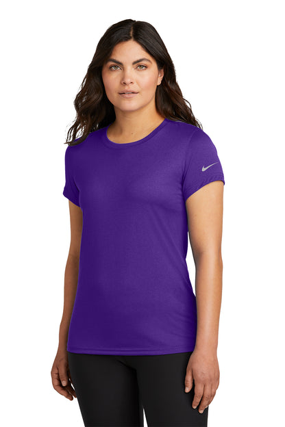 Nike Women's Swoosh Sleeve rLegend Tee in Court Purple, style NKDX8734