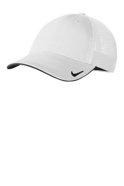 Nike Stretch-to-Fit Mesh Back Cap in White/ White, style NKFB6448