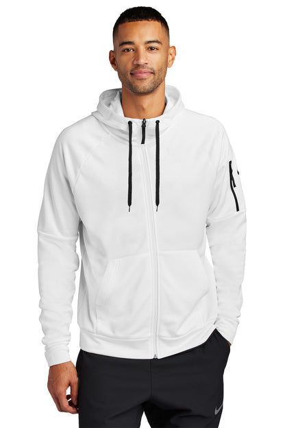 Nike Therma-FIT Pocket Full-Zip Fleece Hoodie in White, style NKFD9859