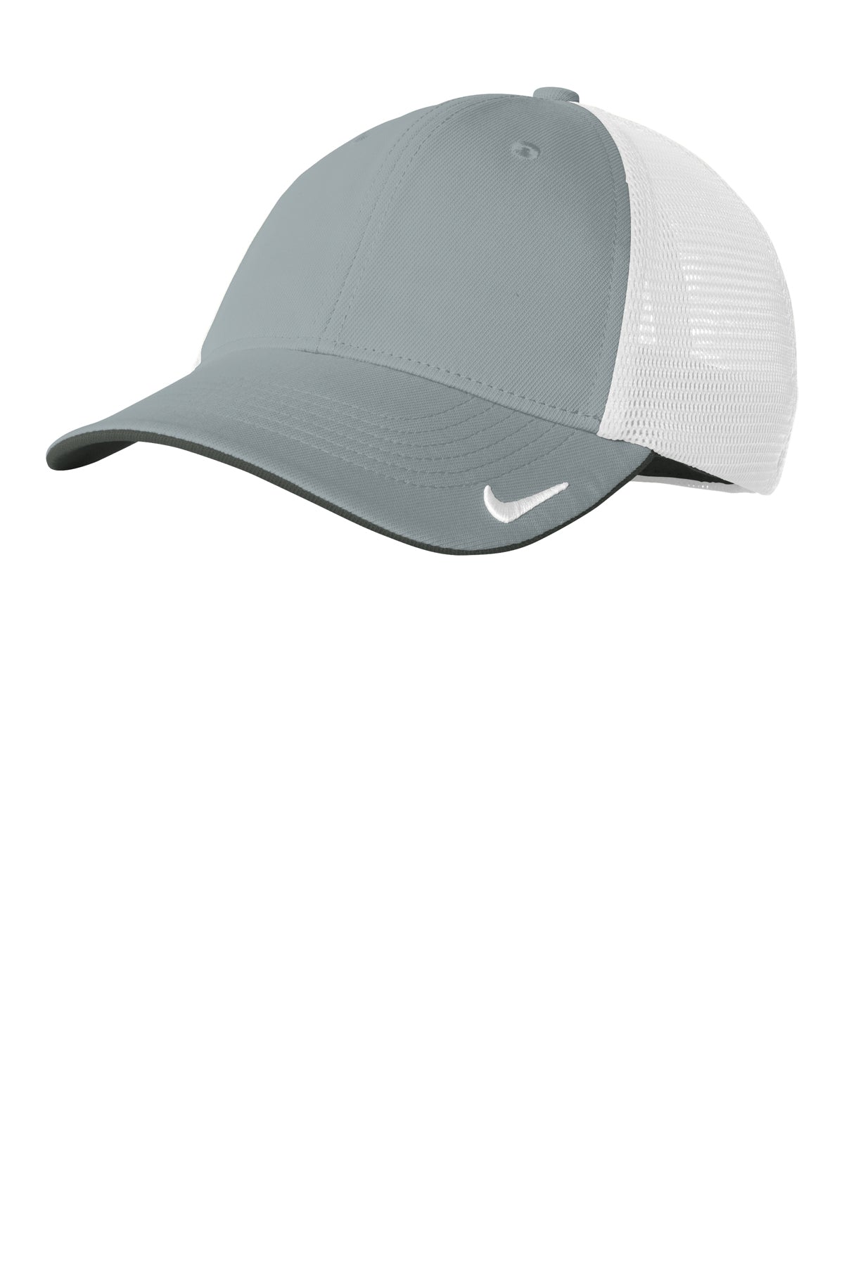 Nike Stretch-to-Fit Mesh Back Cap in Cool Grey/ White, style NKFB6448