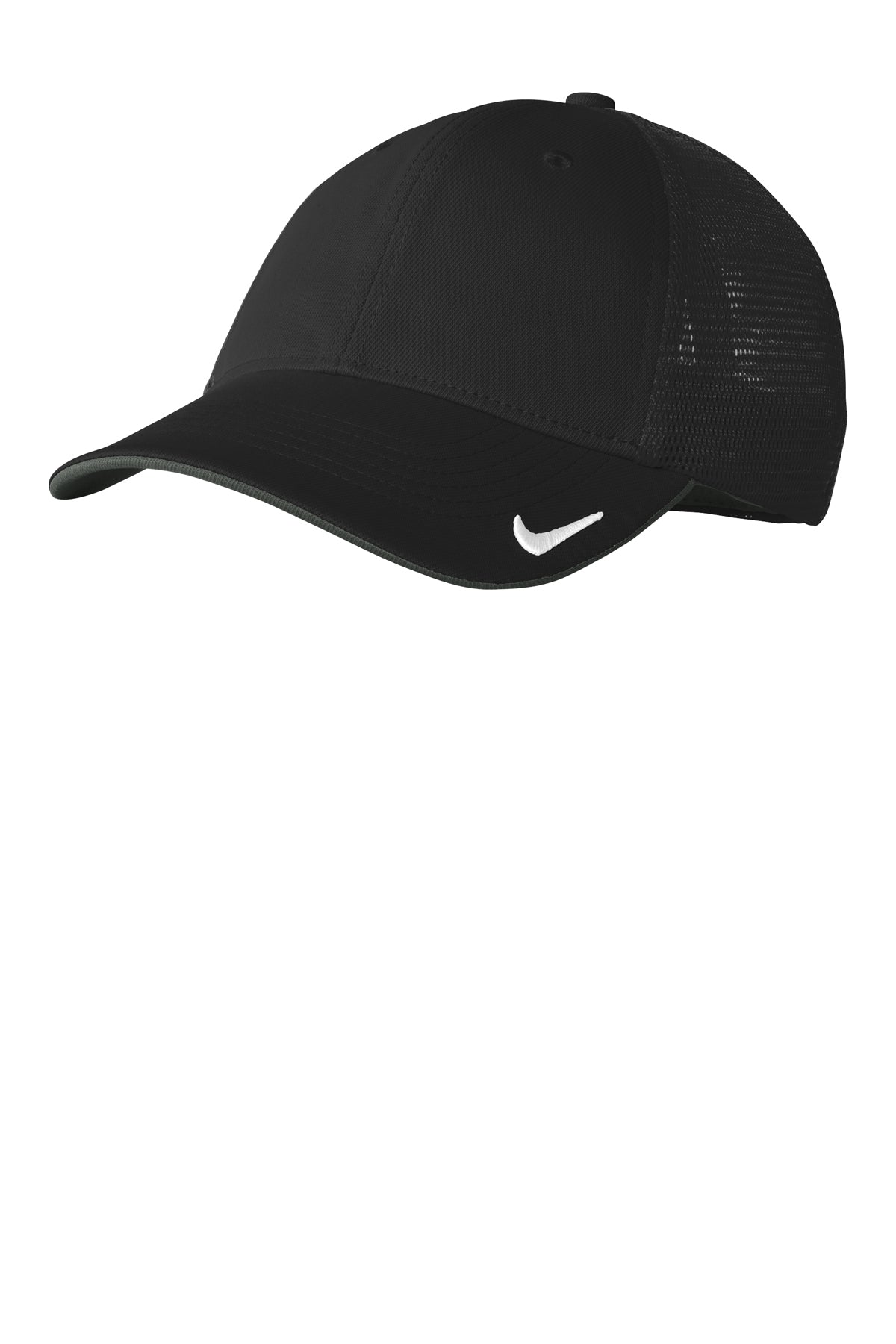 Nike Stretch-to-Fit Mesh Back Cap in Black/ Black, style NKFB6448