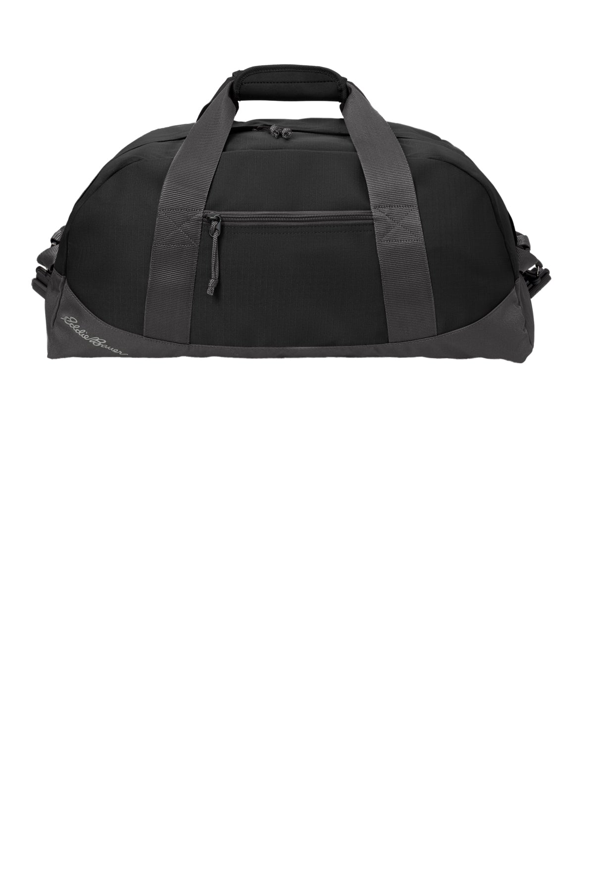 Eddie Bauer Medium Ripstop Duffel in Black/ Grey Steel, style EB900
