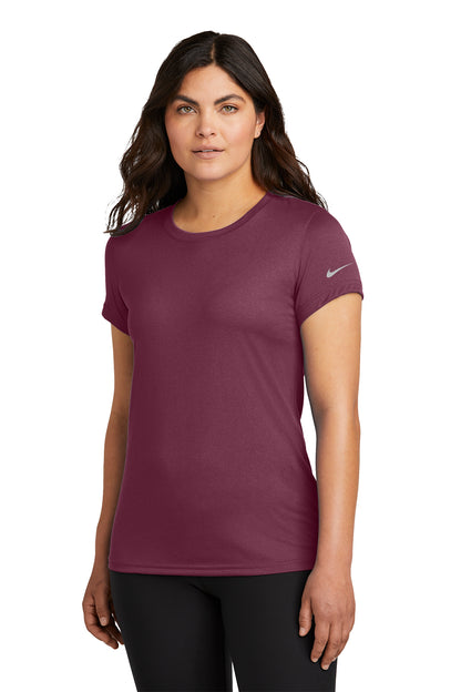 Nike Women's Swoosh Sleeve rLegend Tee in Deep Maroon, style NKDX8734