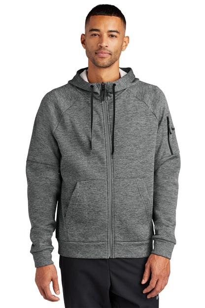 Nike Therma-FIT Pocket Full-Zip Fleece Hoodie in Charcoal Heather, style NKFD9859