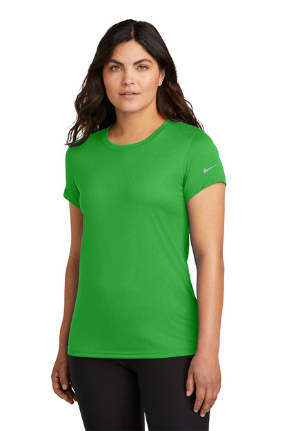Nike Women's Swoosh Sleeve rLegend Tee in Apple Green, style NKDX8734