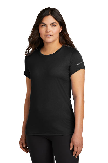 Nike Women's Swoosh Sleeve rLegend Tee in Black, style NKDX8734