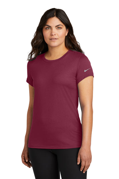 Nike Women's Swoosh Sleeve rLegend Tee in Team Maroon, style NKDX8734