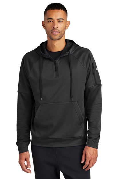 Nike Therma-FIT Pocket 1/4-Zip Fleece Hoodie in Black, style NKFD9742