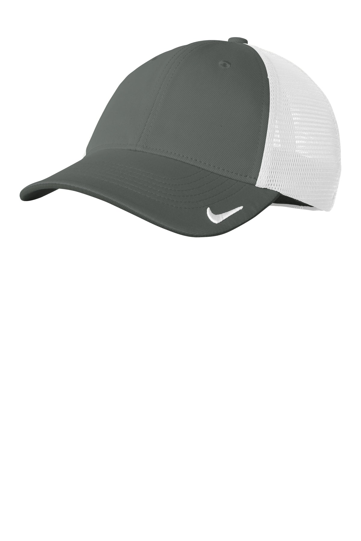 Nike Stretch-to-Fit Mesh Back Cap in Anthracite/ White, style NKFB6448