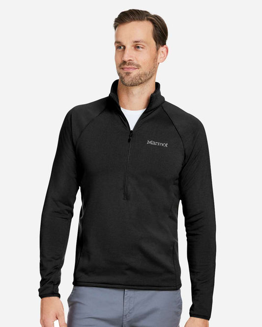 Marmot Men's Leconte Half-Zip Pullover in Black, style M15381