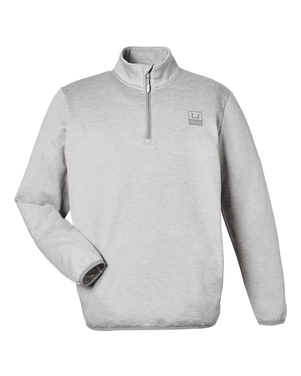 HUK Men's Coldfront+ Quarter-Zip Pullover blank in Harbor Mist Heather, style H130098