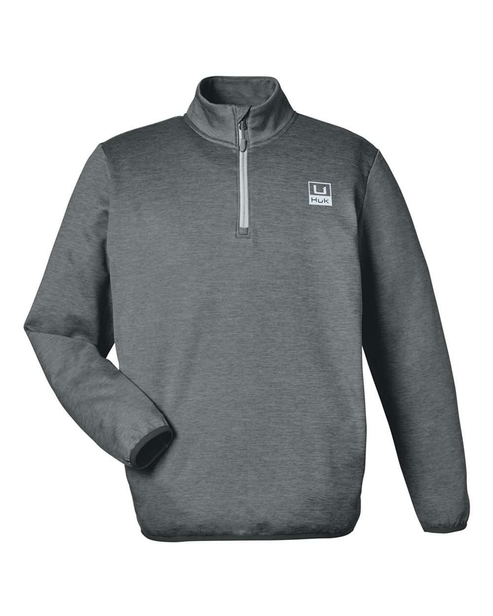 HUK Men's Coldfront+ Quarter-Zip Pullover blank in Volcanic Ash Heather, style H130098