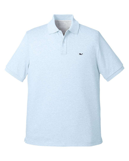 vineyard vines Men's Edgartown Pique Polo blank in Jake Blue, style G011147