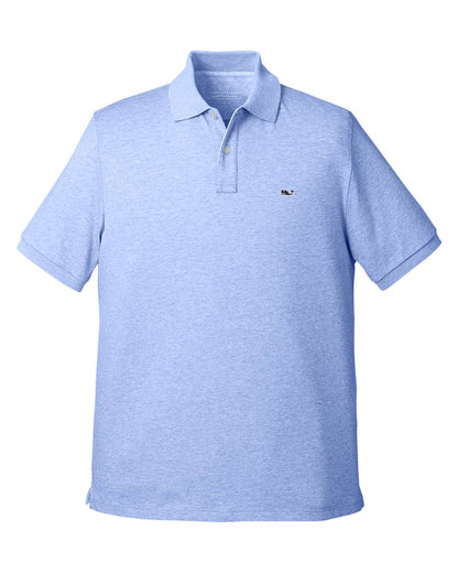 vineyard vines Men's Edgartown Pique Polo blank in Tide Blue, style G011147