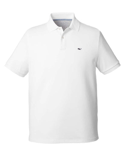 vineyard vines Men's Edgartown Pique Polo blank in White Cap, style G011147