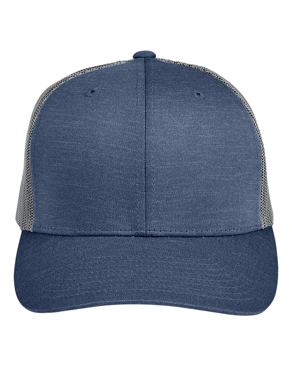 Team 365 TT802 Zone Performance Trucker Cap in Sport Dark Navy Heather/Sport Graphite