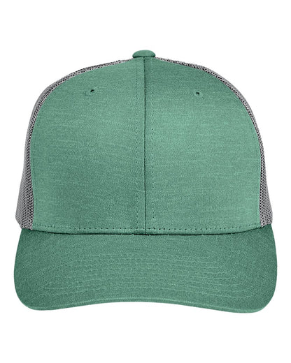Team 365 TT802 Zone Performance Trucker Cap in Sport Forest Heather/Sport Graphite