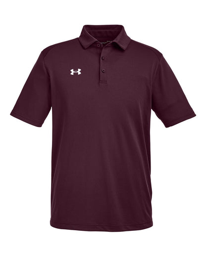 Under Armour 1370399 Men's Tech Polo in Dark Maroon/White