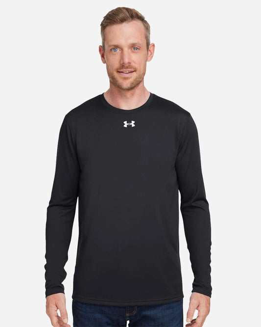 Under Armour Men's Team Tech Long Sleeve T-Shirt in Black/ White, style 1376843
