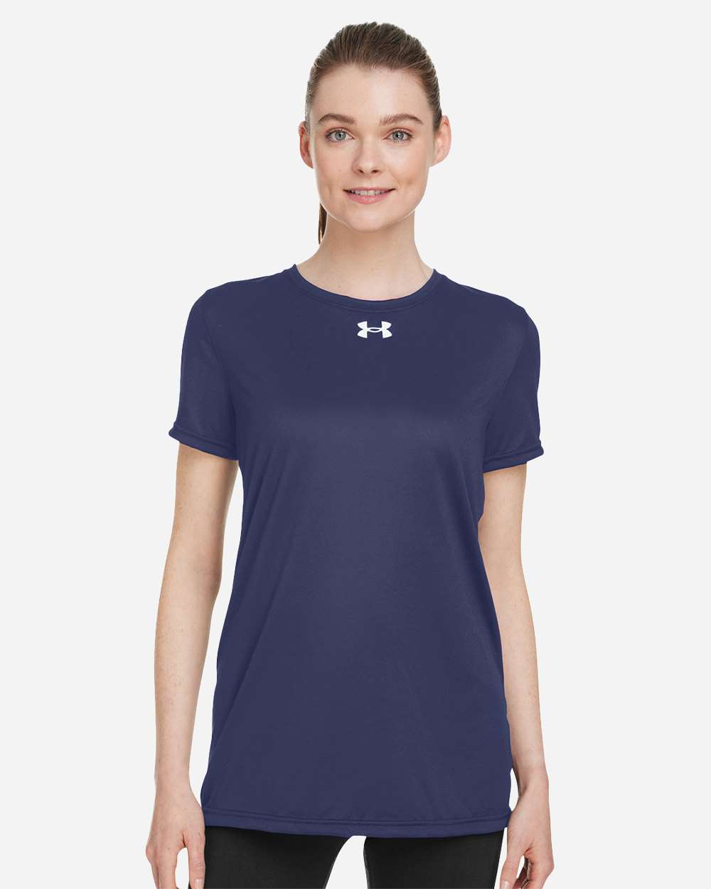 Under Armour Women's Team Tech T-Shirt in Midnight Navy/ White, style 1376847