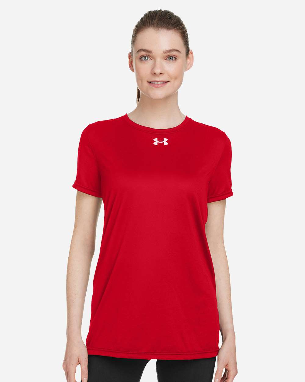 Under Armour Women's Team Tech T-Shirt in Red/ White, style 1376847