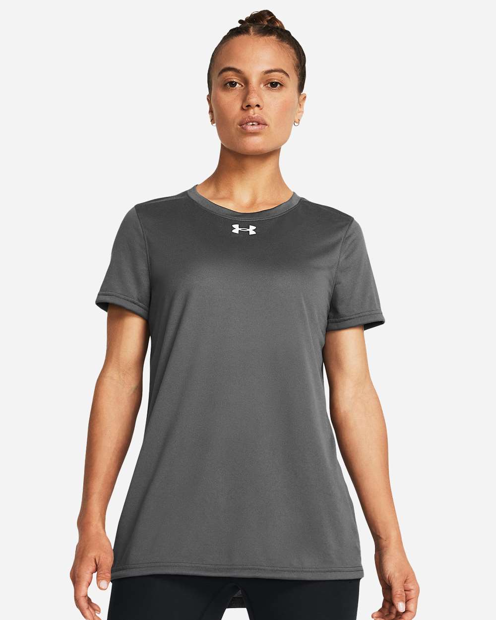 Under Armour Women's Team Tech T-Shirt in Castlerock/ White, style 1376847