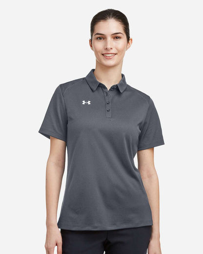 Under Armour Women's Tech Polo in CS Grey Light Heather/ White, style 1370431