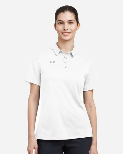 Under Armour Women's Tech Polo in White/ Mod Grey, style 1370431