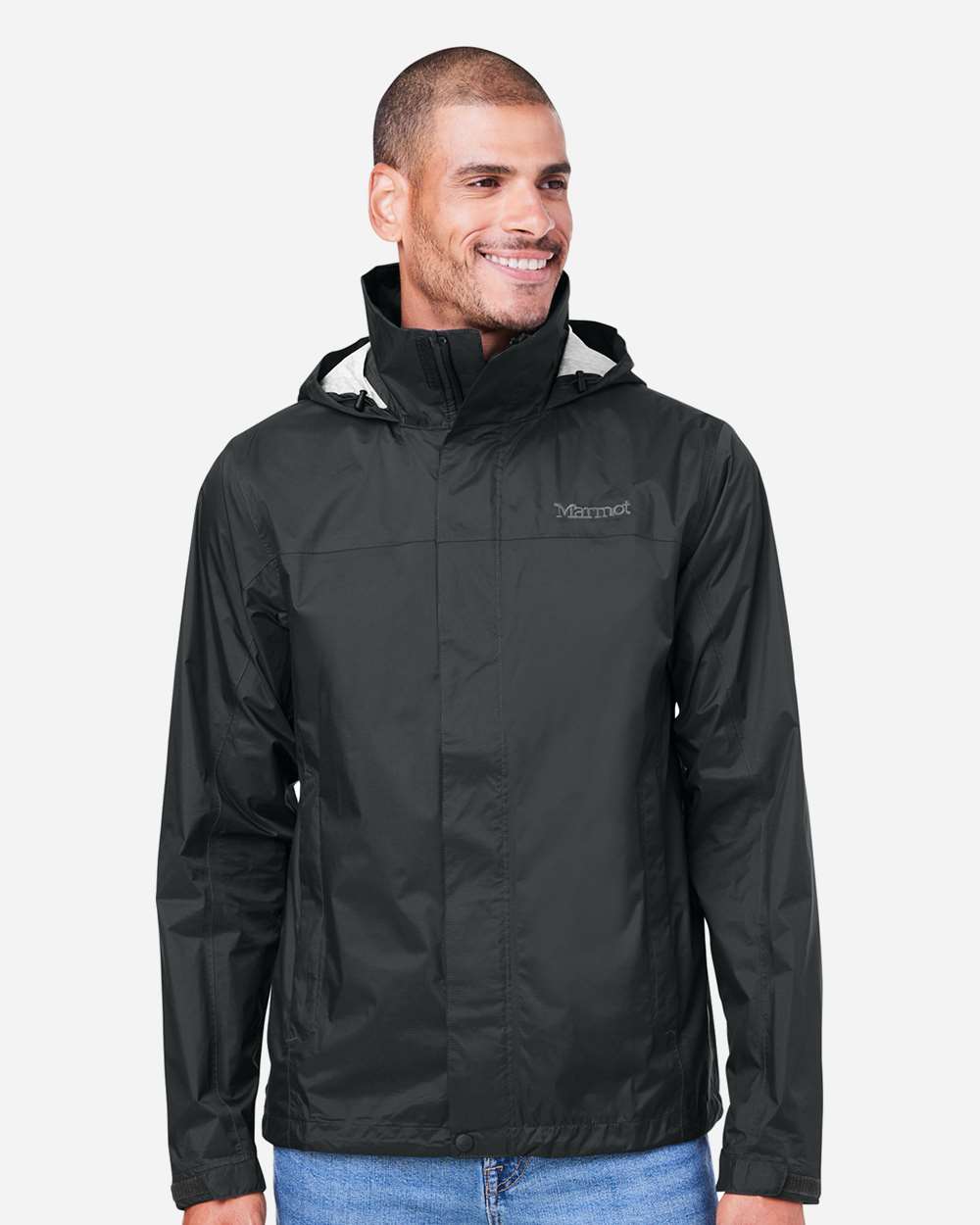 Marmot Men's PreCip Eco Packable Rain Jacket in Black, style M15881