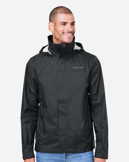 Marmot Men's PreCip Eco Packable Rain Jacket in Black, style M15881