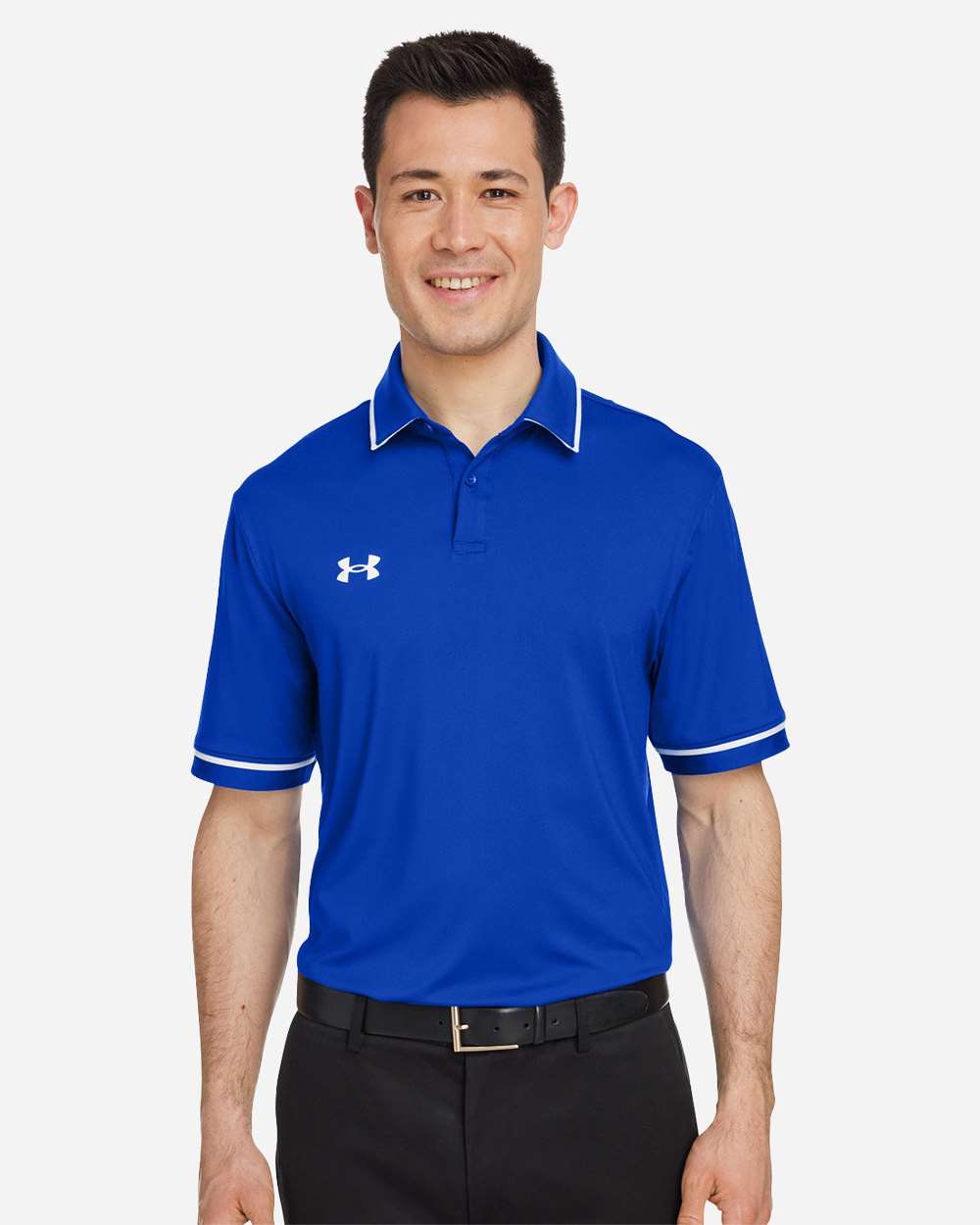 Under Armour Men's Tipped Teams Performance Polo in Royal/ White, style 1376904