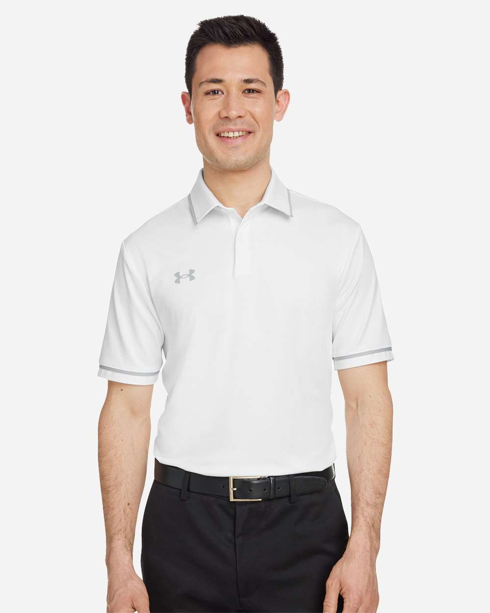 Under Armour Men's Tipped Teams Performance Polo in White/ Mod Grey, style 1376904