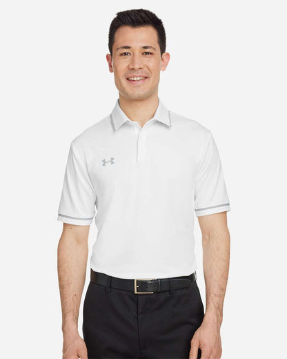 Under Armour Men's Tipped Teams Performance Polo in White/ Mod Grey, style 1376904