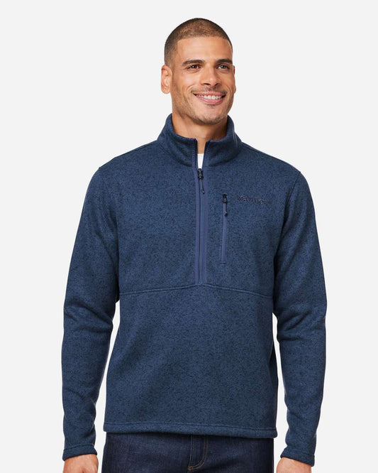Marmot Men's Drop Line Half-Zip Jacket in Arctic Navy Heather, style M16221