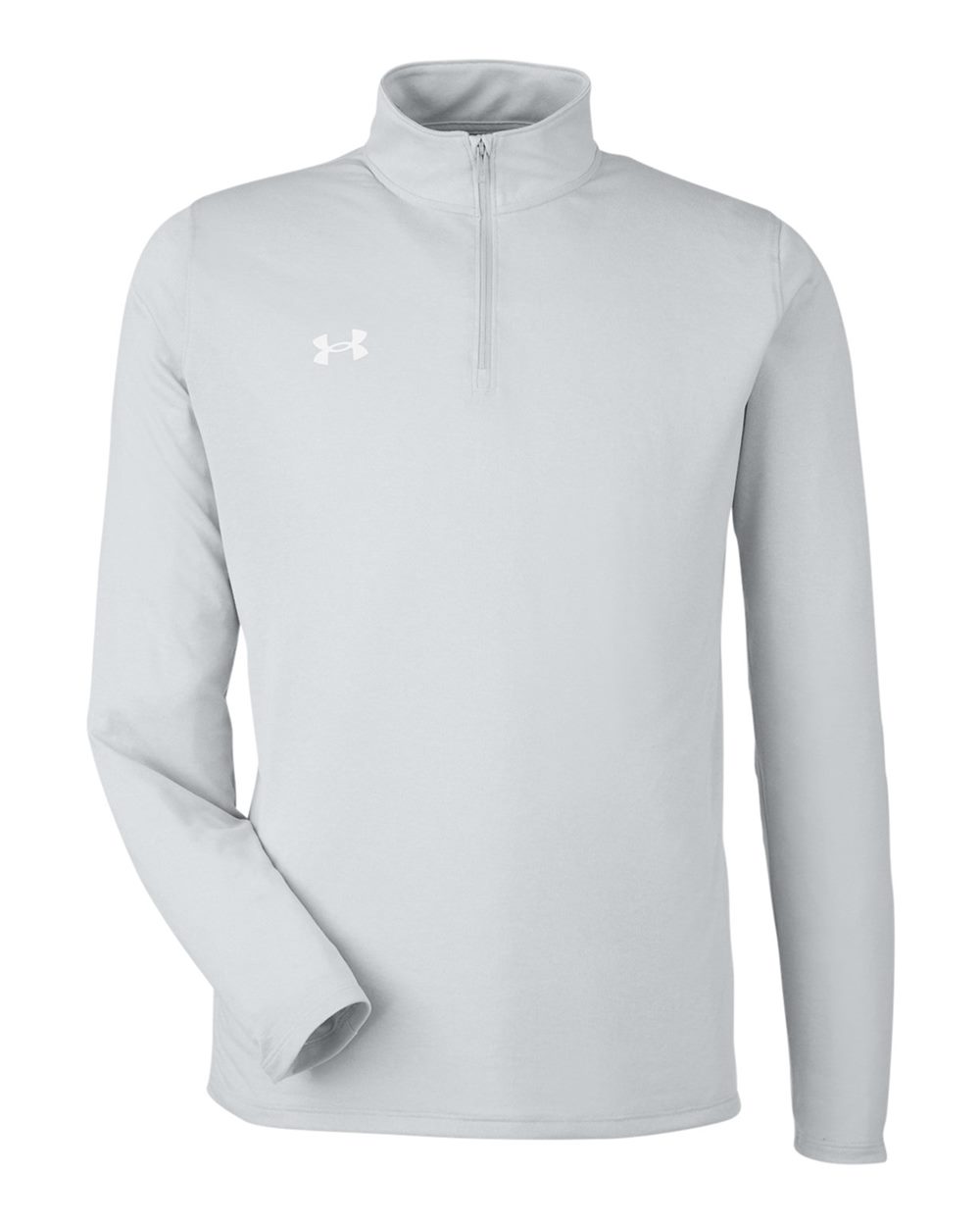 Under Armour 1376844 Men's Team Tech Quarter-Zip in Mod Grey Light Heather/White