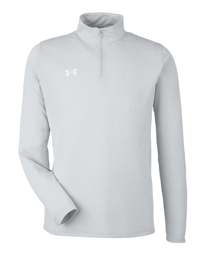 Under Armour 1376844 Men's Team Tech Quarter-Zip in Mod Grey Light Heather/White