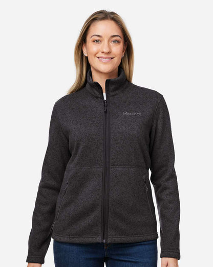 Marmot Women's Drop Line Fleece Jacket in Black Heather, style M16250