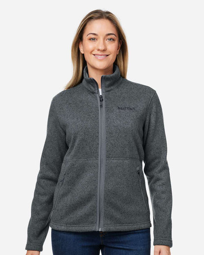 Marmot Women's Drop Line Fleece Jacket in Steel Onyx Heather, style M16250
