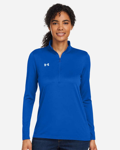 Under Armour Women's Team Tech Half-Zip Pullover in Royal/ White, style 1376862