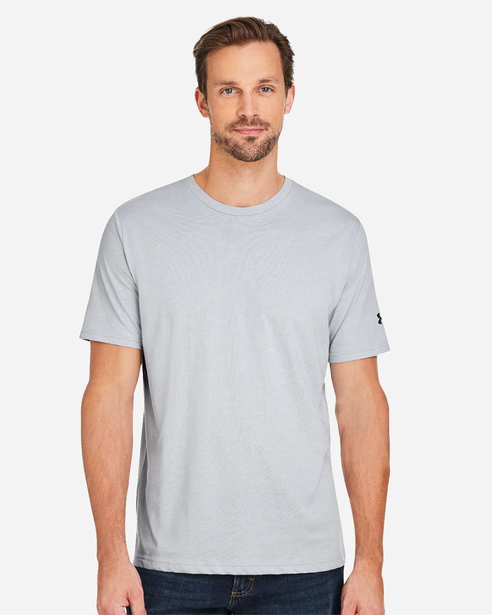 Under Armour Men's Athletic 2.0 T-Shirt in Mod Grey Medium Heather/ Black, style 1383264