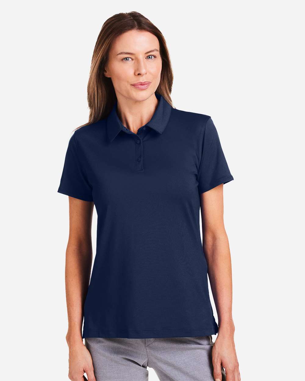 Under Armour Women's Recycled Polo in Midnight Navy/ White, style 1385910