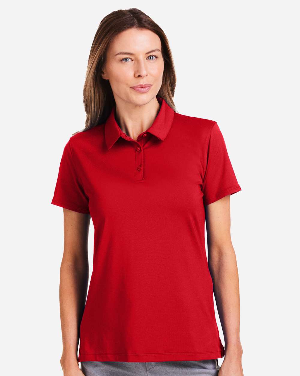 Under Armour Women's Recycled Polo in Red/ White, style 1385910