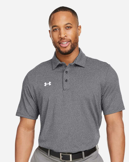 Under Armour Men's Destin Drive "UA Playoff Team Stripe" Performance Polo in Black/ White, style 1389853