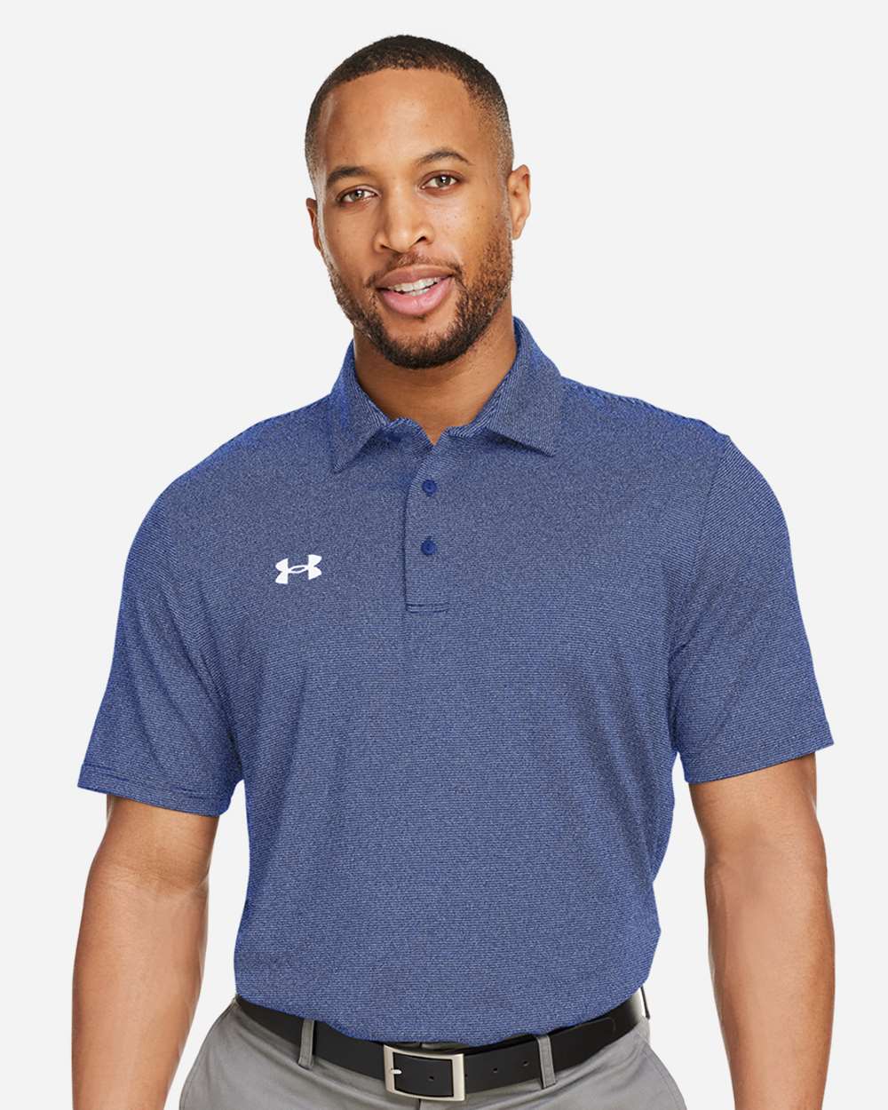 Under Armour Men's Destin Drive "UA Playoff Team Stripe" Performance Polo in Royal/ White, style 1389853