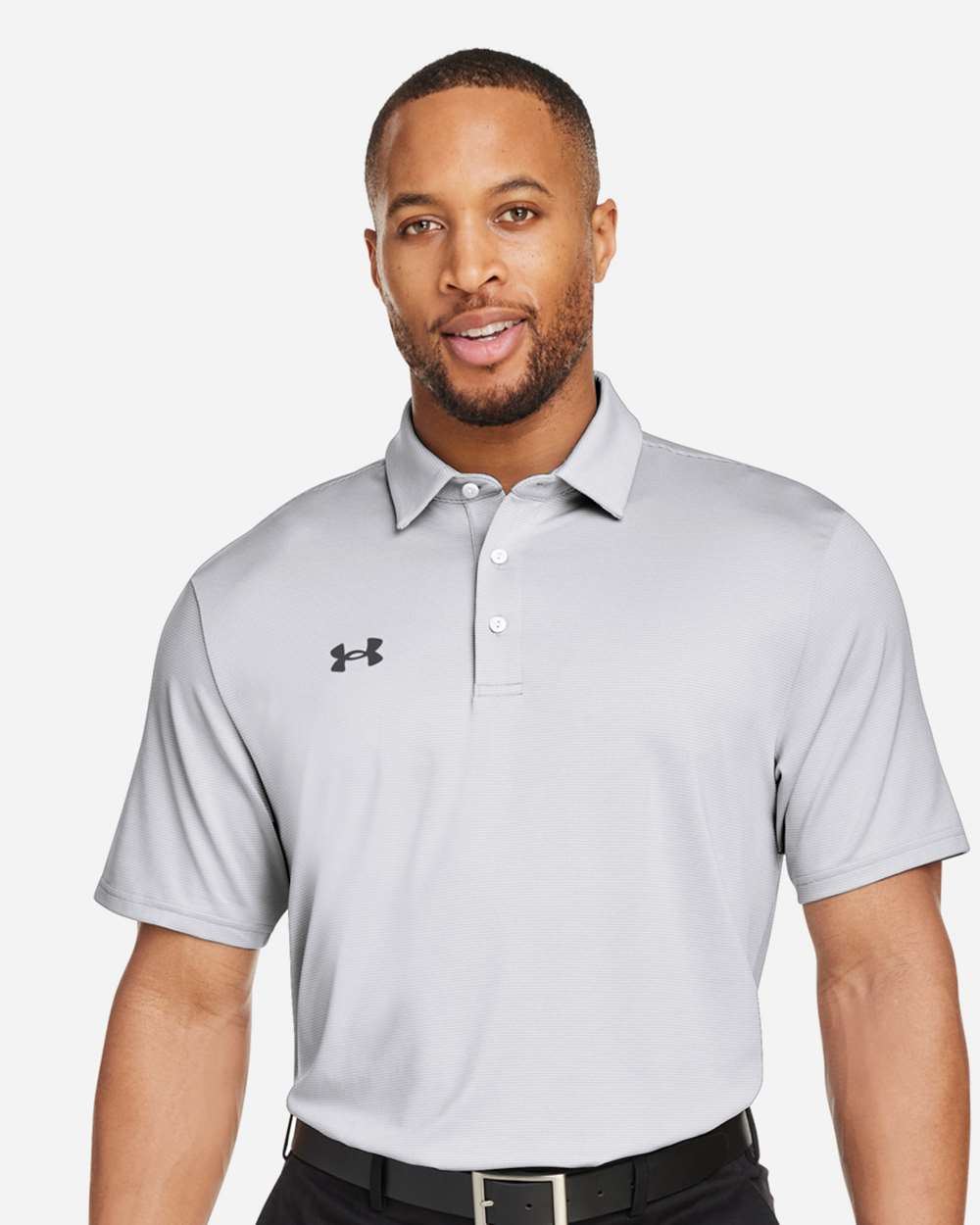 Under Armour Men's Destin Drive "UA Playoff Team Stripe" Performance Polo in White/ Black, style 1389853