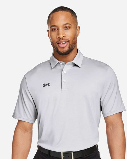 Under Armour Men's Destin Drive "UA Playoff Team Stripe" Performance Polo in White/ Black, style 1389853