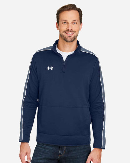 Under Armour Men's Command 2.0 Quarter-Zip Pullover in Midnight Navy/ White, style 1383260
