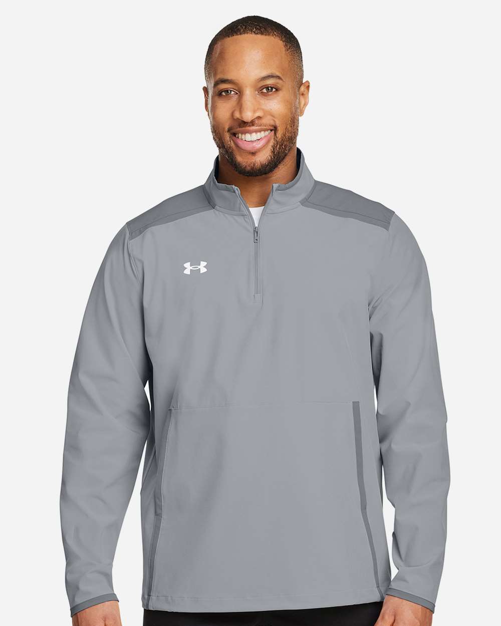 Under Armour Men's Motivate 3.0 Quarter-Zip Pullover in Mod Grey/ White, style 1389611