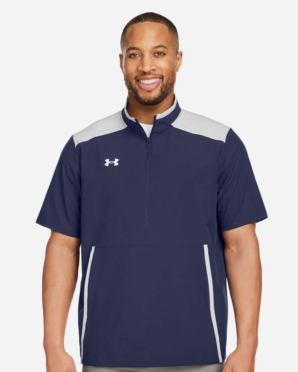 Under Armour Men's Motivate 3.0 Short Sleeve Half-Zip in Midnight Navy/ White, style 1389612